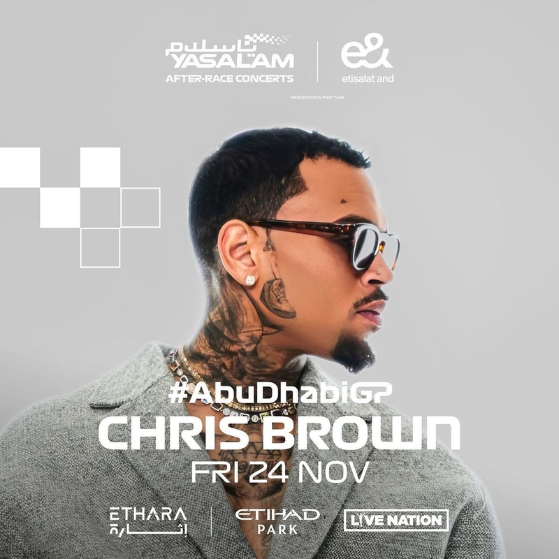 Крис Браун выступит хедлайнером концерта Гран-при Абу-Даби