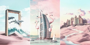 Работы французского художника с достопримечательностями Дубая, завоевывают поклонников